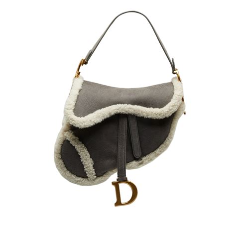 dior shearling|Saddle Soft Bag Deep Gray Shearling .